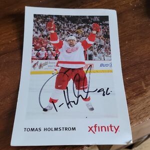 Autographed Tomas Holmstrom Photo